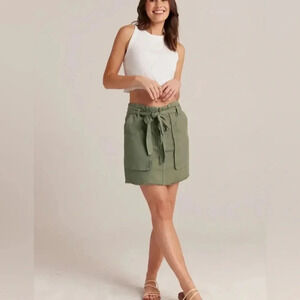 Harper Heritage belted denim green mini skirt small